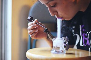 Dabbing with a dab rig.